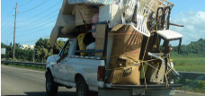 overloaded truck on highway